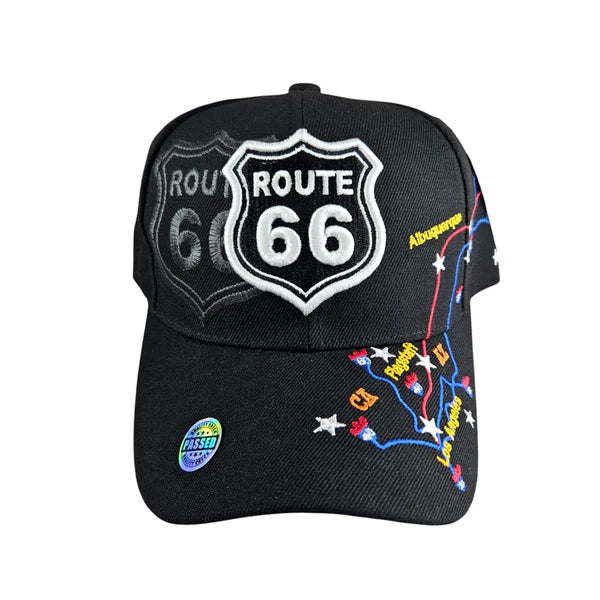 Route 66 Black Map and Shadow Shield Cap