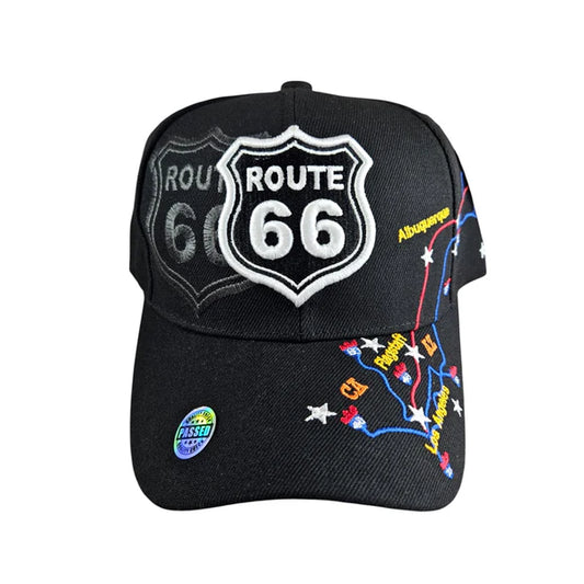 Route 66 Black Map and Shadow Shield Cap