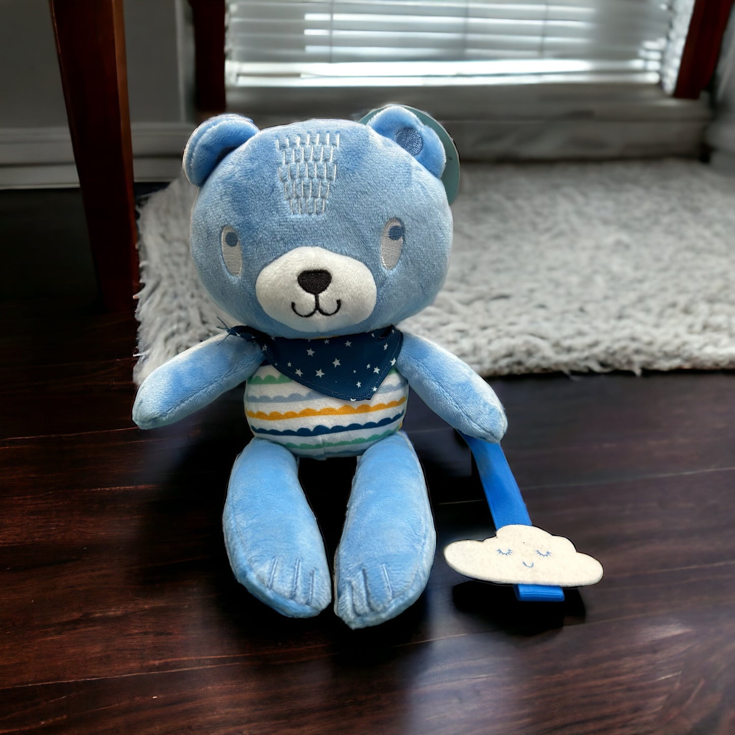 Paci Clip Plush Blue Bear