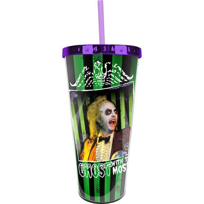 Beetlejuice Foil Cup with Straw