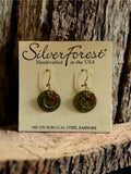 Silver Forest Open Apple Textured Round Earrings