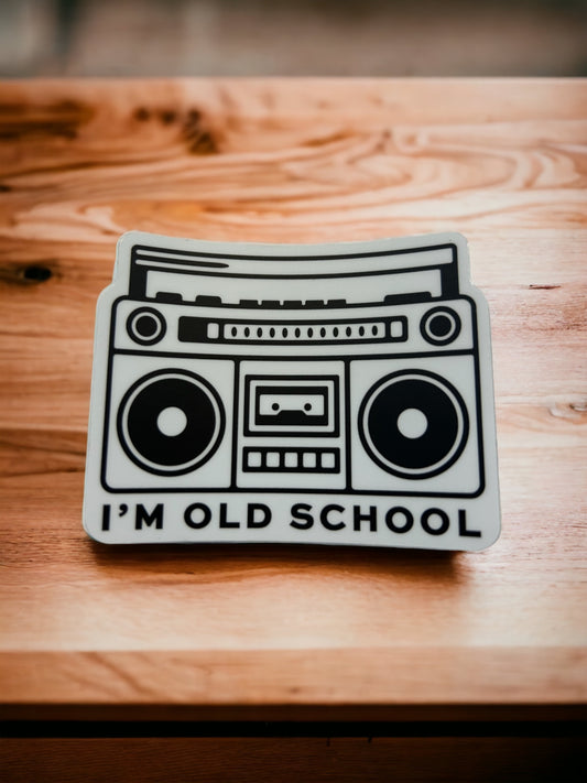 I'm Old School Boom Box Sticker