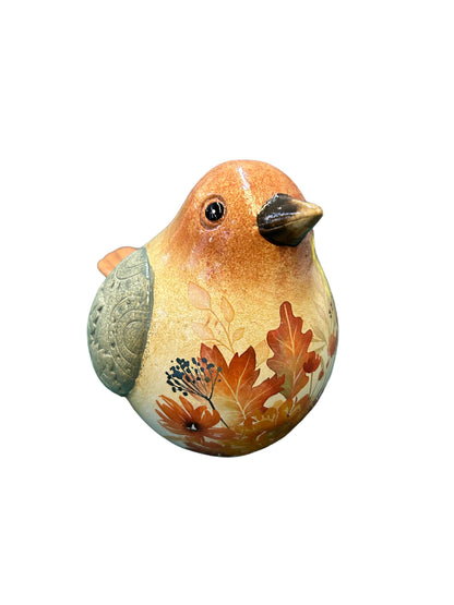 Ceramic Bird Fall Leaf Design