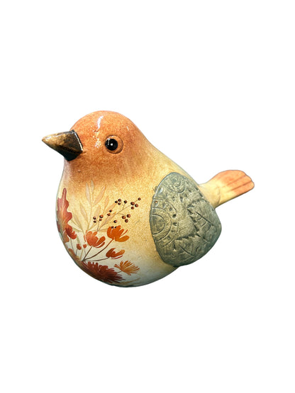 Ceramic Bird Fall Leaf Design