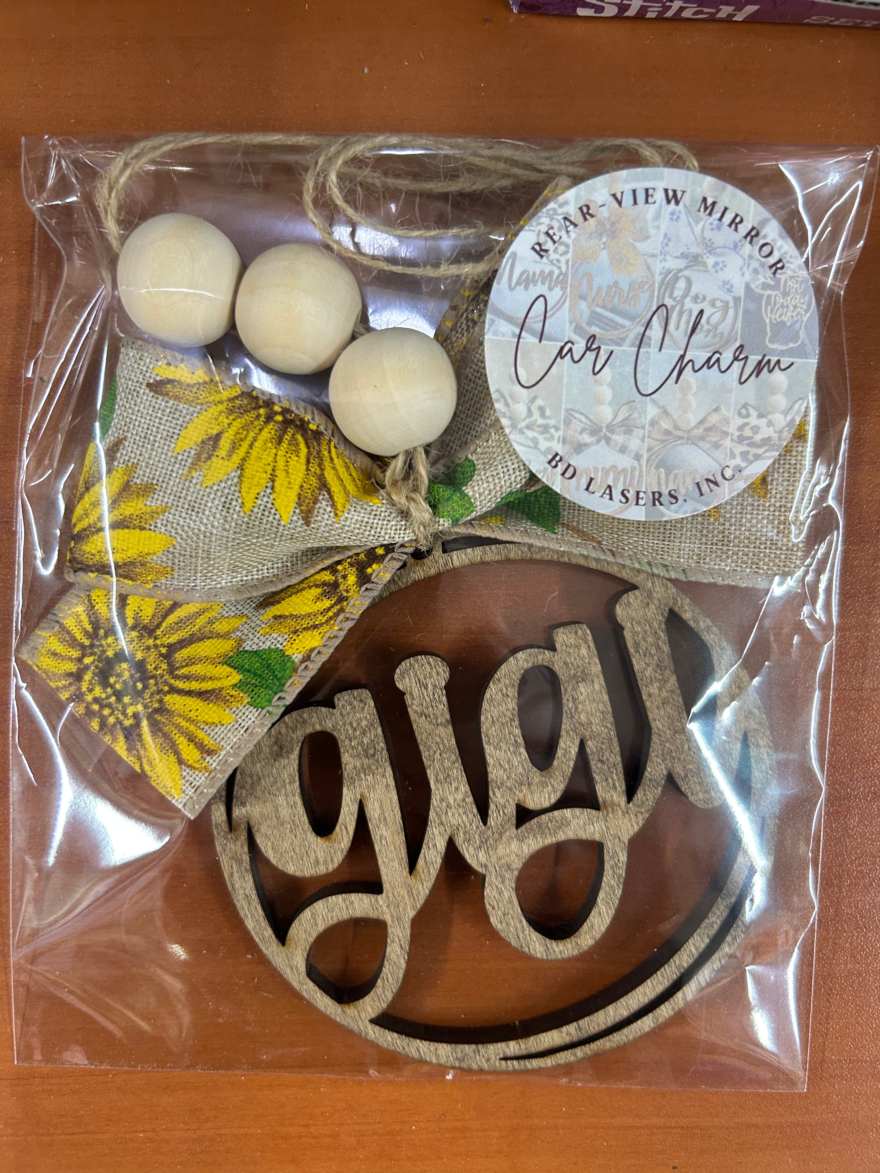 Gigi Car Charm Ornament Sunflower Bow