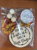 Sorta Sweet Sorta Beth Car Charm Ornament Orange Sunflower Bow