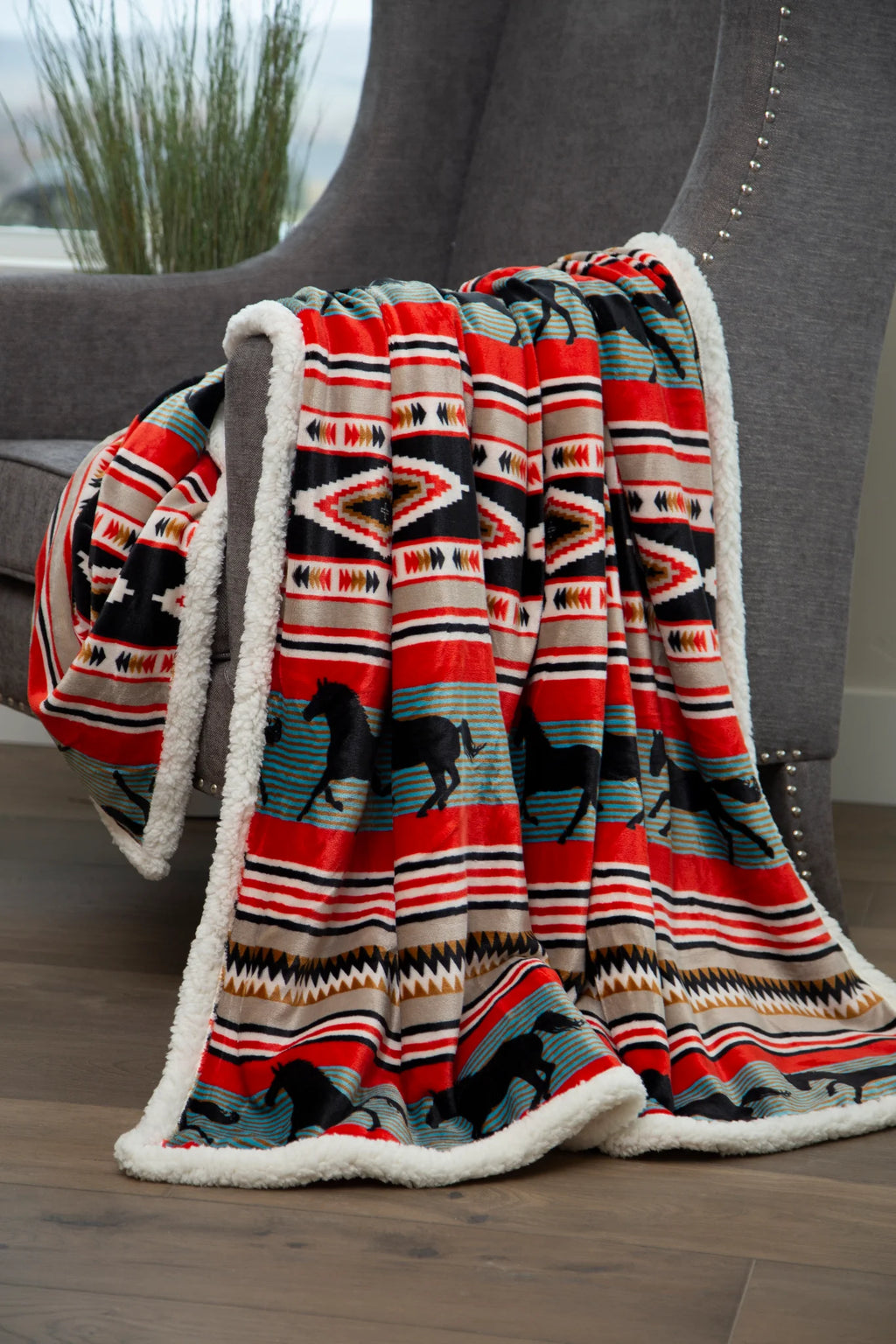 Wrangler Black Stallion Throw Blanket JW283