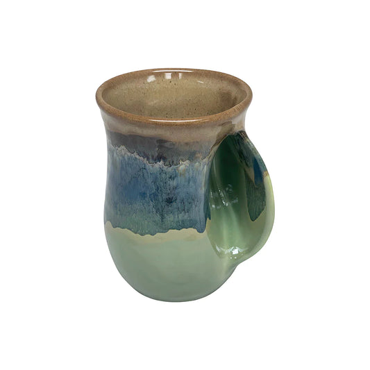 Tea/Coffee Handwarmer Ceramic Mug - Right Hand Mountain Meadow