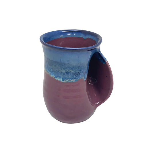 Tea/Coffee Handwarmer Ceramic Mug - Right Hand Purple Passion