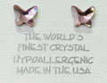 Butterfly Light Rose Earrings 8mm