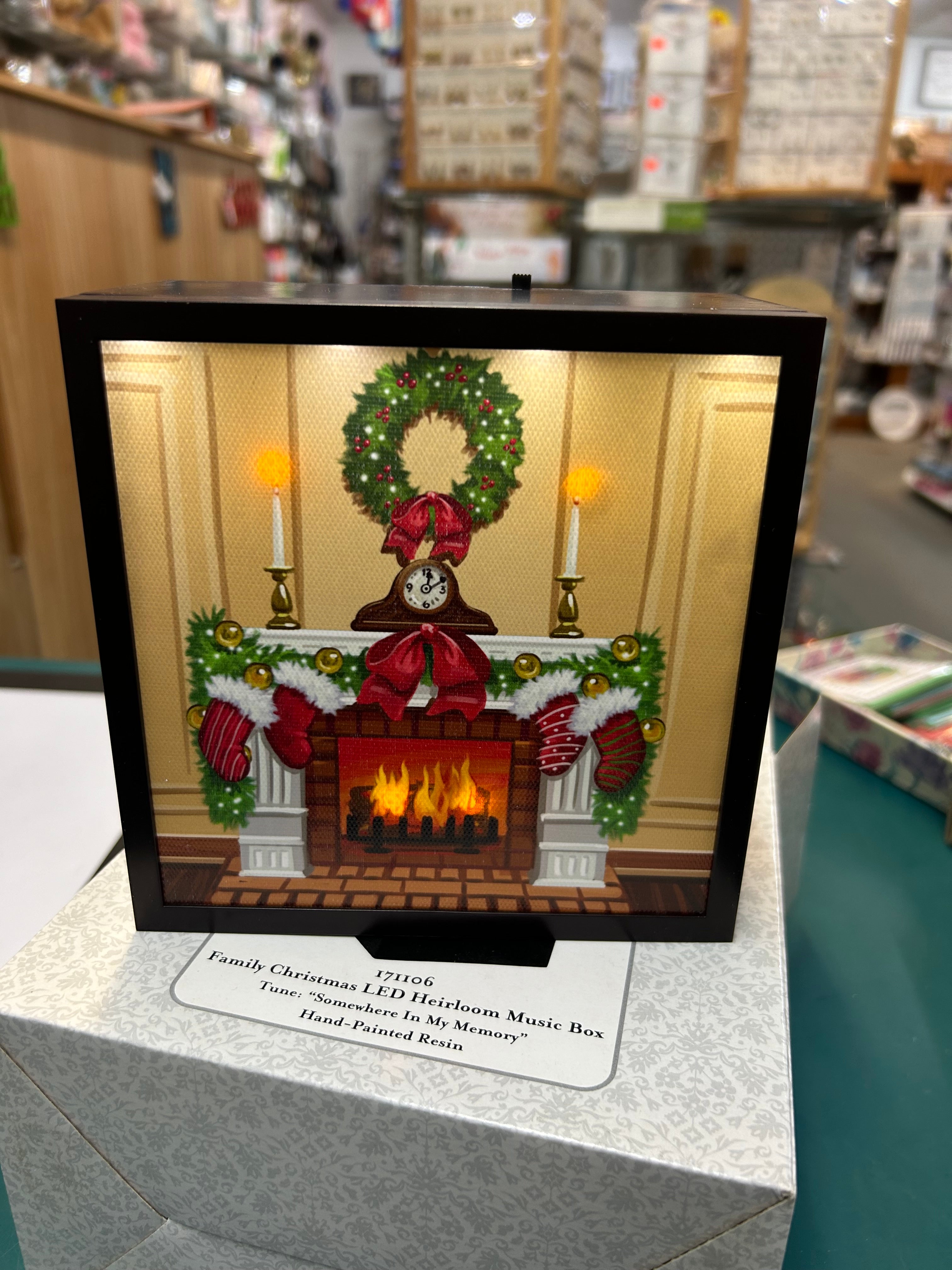 Family Christmas Heirloom LED Precious Moments Music Box