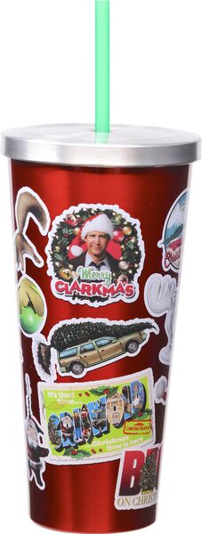 Christmas Vacation Movie Stainless Steel Cup with Straw