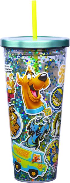 Scooby Doo Glitter Cup with Straw