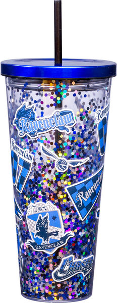 Ravenclaw Glitter Cup with Straw