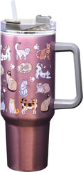 Cat Stickers Stainless Steel Travel Mug w/Handle