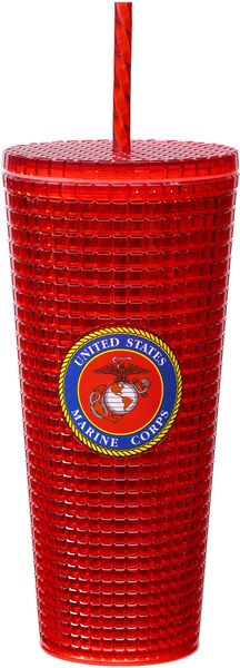 Marines Diamond Cup with Straw