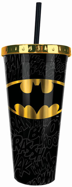 Batman Foil Cup with Straw