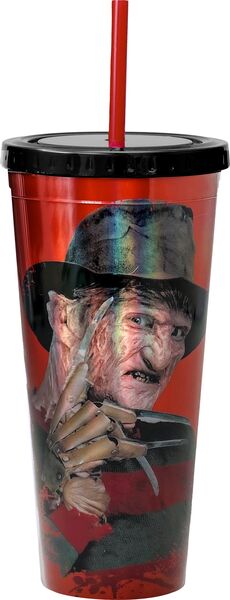 Freddy Krueger Foil Cup with Straw