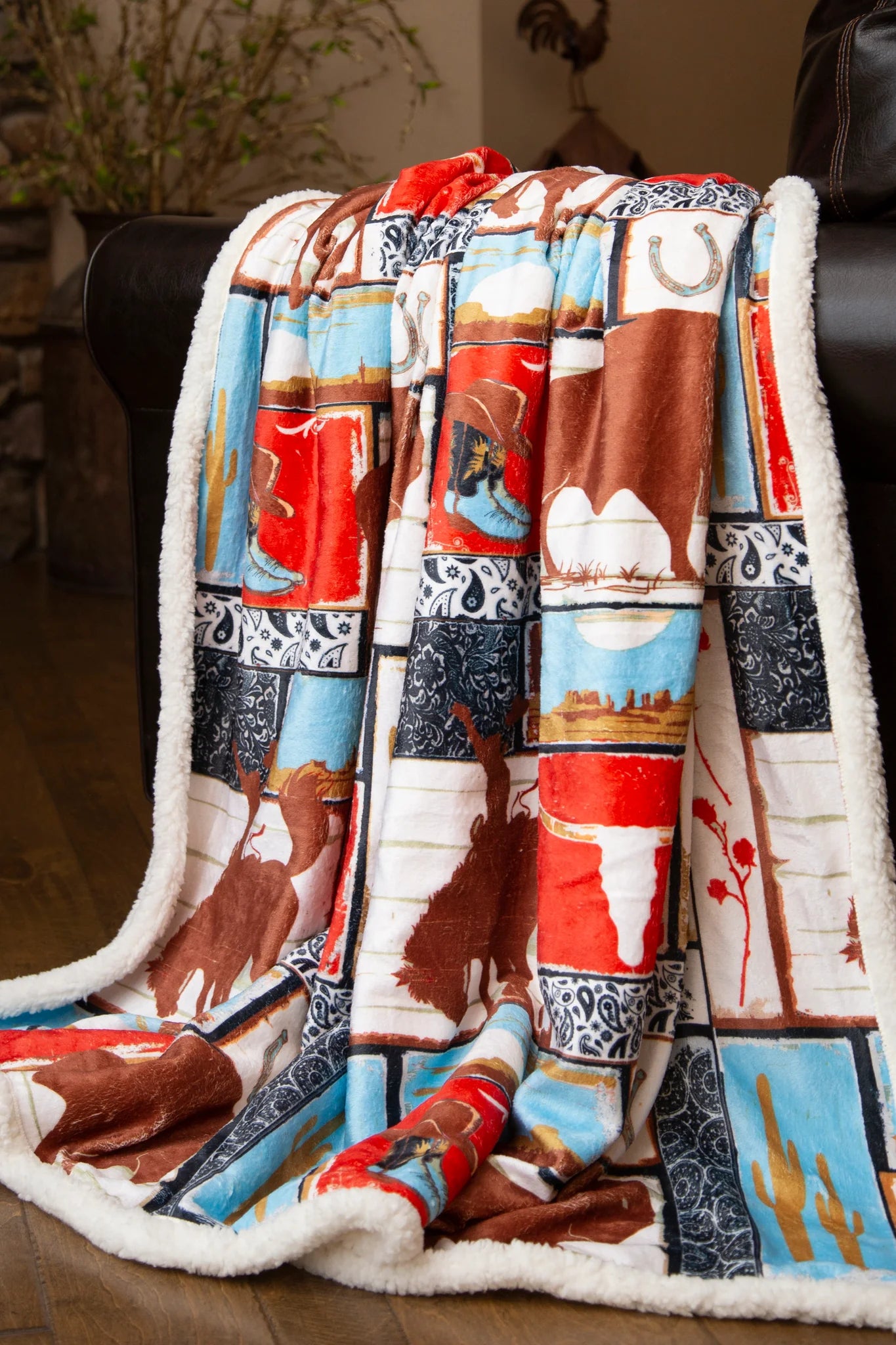 Wrangler Vintage Western Throw Blanket JW260