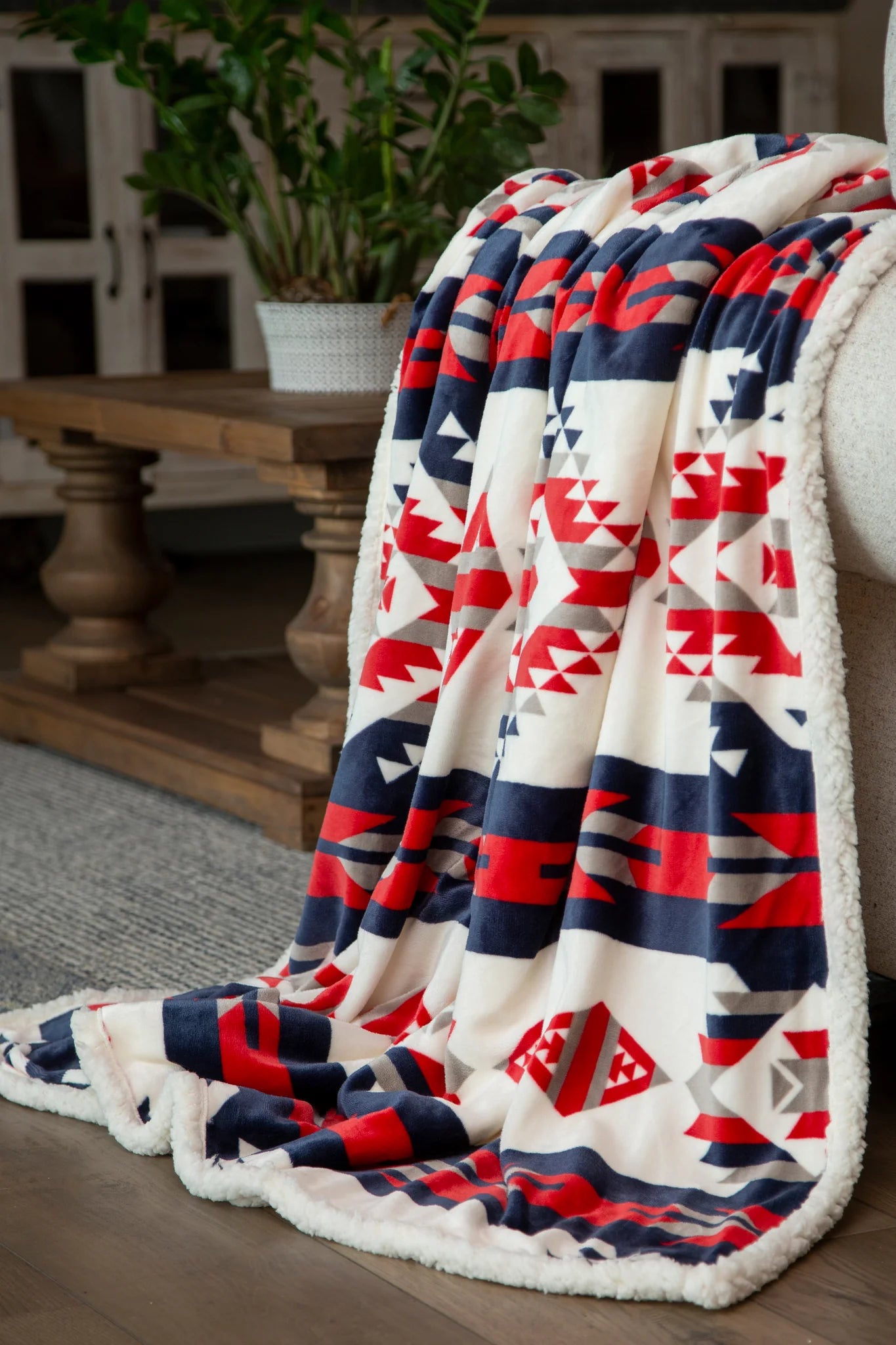 Red, White and Blue Southwest Throw Blanket JW298