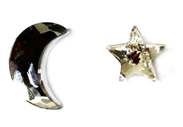 Moon and Star Crystal Earrings