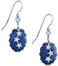 Silver Forest Blue Cloud with Silver Star Trio Earrings