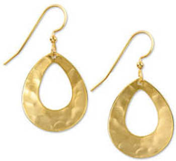 Silver Forest Gold Contemporary Open Teardrop Earrings