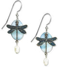 Silver Forest Layered Dragonfly Earrings