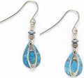 Silver Forest Silver Open Oval On Turquoise Teardrop Earrings