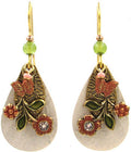 Silver Forest Teardrop with Floral Swag Earrings