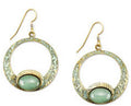Silver Forest Open Round with Aventurine Stone Earrings