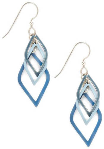 Silver Forest Cascading Blue Open Diamonds Earrings