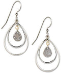 Silver Forest Silver Triple Teardrops with Pearl Earrings