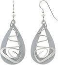Silver Forest Open Silver Teardrop with Crazy Coil Earrings