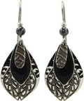 Silver Forest Silver Layered Shapes with Filigree Earrings