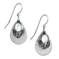 Silver Forest White Stone on Filigree Teardrop Earrings