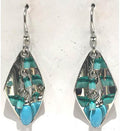 Silver Forest Folded Diamond with Beads Earrings