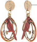 Silver Forest Cardidnal On Filigree & Teardrop Earrings