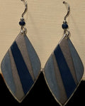 Silver Forest Blue Soft Diamond Color Block Earrings