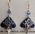 Sky Story On Navy Triangle Silver Forest Earrings