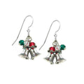 Silver Forest Holiday Bells and Crystal Earrings