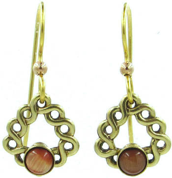 Silver Forest Earrings Woven Soft Triangle & Cab