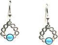Silver Forest Woven Triangle Turquoise Earrings