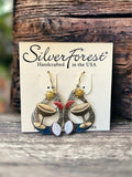 Silver Forest Martini Glass Earrings
