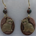 Silver Forest Pretty Kitty On Ovals Earrings