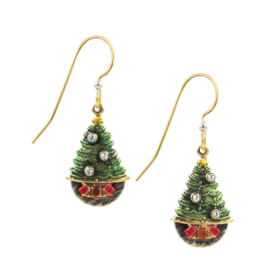 Silver Forest Presents Under Tree Earrings