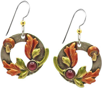 Silver Forest Autumn Icon Collage Earrings