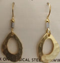 Silver Forest Gold Open Shape with Wire Wrap Earrings