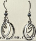 Silver Forest Silver Squiggle in Open Ovals Earrings