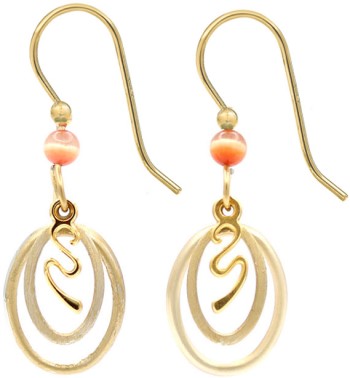 Silver Forest Gold Squiggle in Ovals Earrings